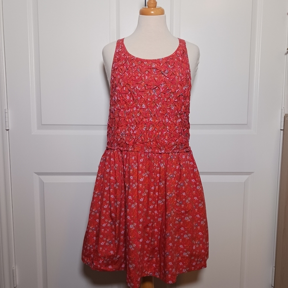 NWT Free People Cottage Core Floral Short Dress Smocked Front Poppy Combo - Picture 9 of 14